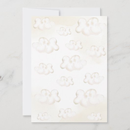 テディベアーホットエアバルーン赤ちゃんシャワー招待状 招待状 (裏面)