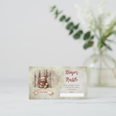 テディベアーホリデーボーイベビーシャワーおむつラッフル エンクロージャーカード (スタンド正面)