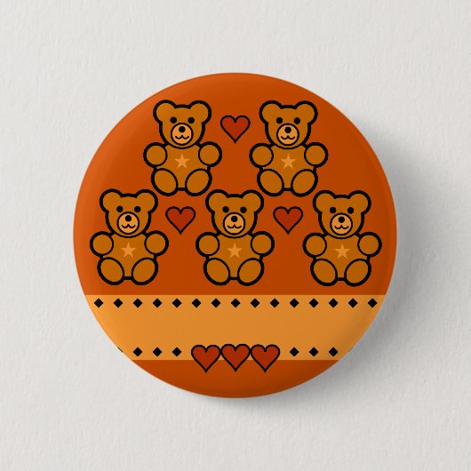 テディベアーボタンカスタマイズ、 缶バッジ (正面)