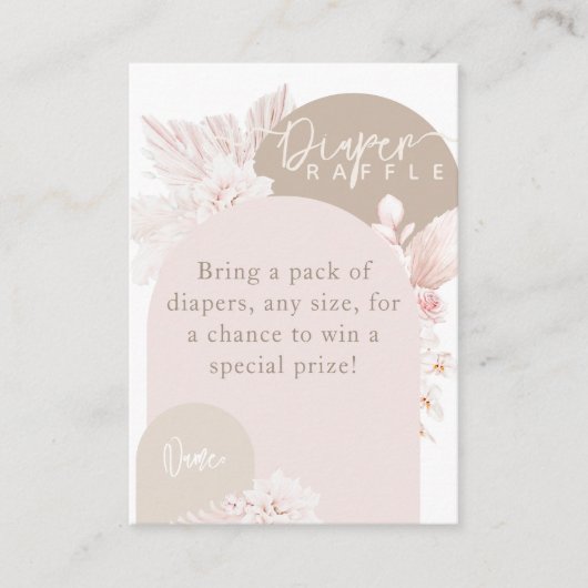 テディベアーボホモダンガールベビーシャワーオムツ エンクロージャーカード (正面)