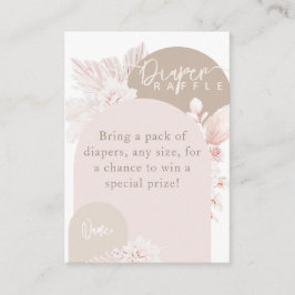 テディベアーボホモダンガールベビーシャワーオムツ エンクロージャーカード