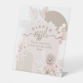 テディベアーボホモダンガールベビーシャワーオムツ 台座サイン (正面)