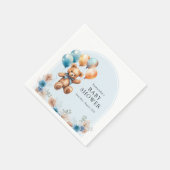 テディベアーボホーボーイベビーシャワー スタンダードカクテルナプキン (角)