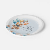 テディベアーボホーボーイベビーシャワー ペーパープレート (アングル)