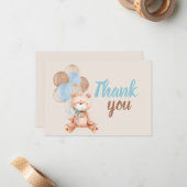 テディベアーボーイありがとうノートカード ノートカード (正面/裏面インサイチュ)