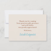 テディベアーボーイありがとうノートカード ノートカード (裏面)