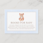 テディベアーボーイクラシックベビーベビーシャワーブック エンクロージャーカード (正面)