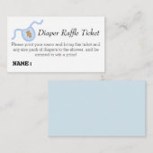 テディベアーボーイズ赤ちゃんシャワーおむつラッフルチケット エンクロージャーカード (正面/裏面)