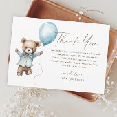 テディベアーボーイズ赤ちゃんシャワー サンキューカード