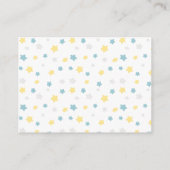 テディベアーボーイブルーベビーシャワー エンクロージャーカード (裏面)