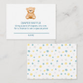 テディベアーボーイブルーベビーシャワー エンクロージャーカード (正面/裏面)