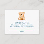 テディベアーボーイブルーベビーシャワー エンクロージャーカード (正面)