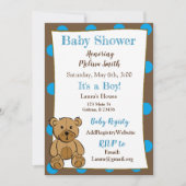 テディベアーボーイベビーシャワー招待状 招待状 (正面)