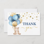 テディベアーボーイ感謝していユー ノートカード (正面)