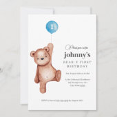 テディベアーボーイ生誕生日会 招待状 (正面)