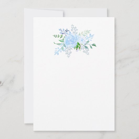 テディベアーボーイ、緑の葉ベビーシャワー 招待状 (裏面)