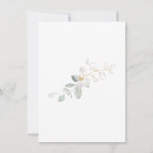 テディベアーボーイ、緑の葉ベビーシャワー 招待状 (裏面)