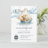 テディベアーボートベビーシャワー招待状 招待状 (スタンド正面)