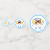 テディベアームーンクラウドスターズスター男の赤ちゃんシャワー コンフェッティ (正面)