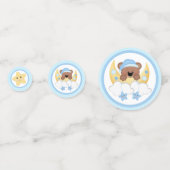 テディベアームーンクラウドスターズスター男の赤ちゃんシャワー コンフェッティ (裏面)