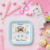 テディベアームーンクラウドスターズスター男の赤ちゃんシャワー ペーパープレート (パーティー)