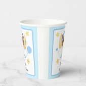 テディベアームーンクラウドスターズスター男の赤ちゃんシャワー 紙コップ (右)