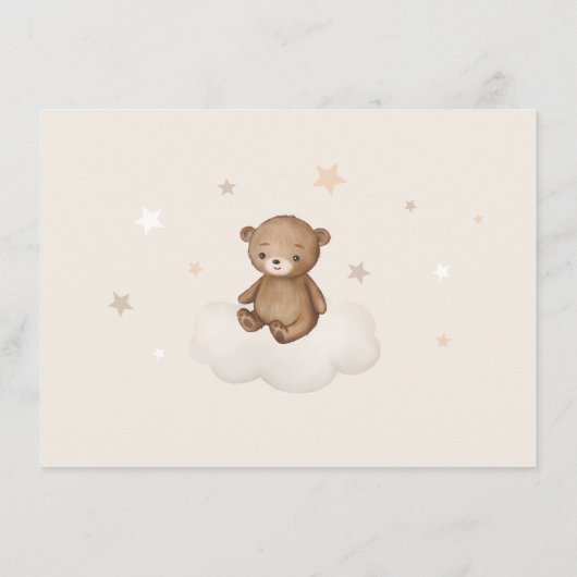 テディベアームーンスターズ風船表示シャワー エンクロージャーカード (裏面)