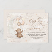 テディベアームーンスターズ風船表示シャワー エンクロージャーカード (正面/裏面)