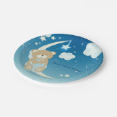 テディベアームーン&スターベビーシャワー散水 ペーパープレート (アングル)