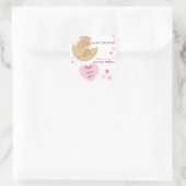 テディベアーラブベビーガールシャワー スクエアシール (バッグ)