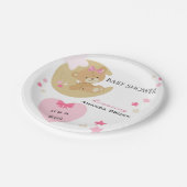 テディベアーラブベビーガールシャワー ペーパープレート (アングル)