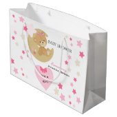 テディベアーラブベビーガールシャワー ラージペーパーバッグ (裏面アングル)