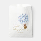 テディベアーリーウェイブルーボーイベビーシャワー フェイバーバッグ (正面)