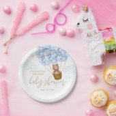 テディベアーリーウェイブルーボーイベビーシャワー ペーパープレート (パーティー)