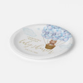 テディベアーリーウェイブルーボーイベビーシャワー ペーパープレート (アングル)