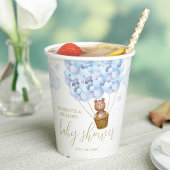 テディベアーリーウェイブルーボーイベビーシャワー 紙コップ