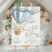 テディベアーリーファースト誕生日ウェルカムサイン ポスター