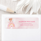 テディベアーレインボーガールズベビーシャワー ラベル (インサイチュ)