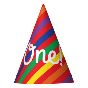 テディベアーレインボーキュート1歳の誕生日パーティー パーティーハット