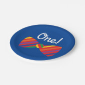 テディベアーレインボーキュート1歳の誕生日パーティー ペーパープレート (アングル)