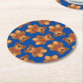 テディベアーレインボーキュート1歳の誕生日パーティー ラウンドペーパーコースター (アングル)