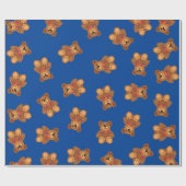 テディベアーレインボーキュート1歳の誕生日パーティー ラッピングペーパー (フラット)