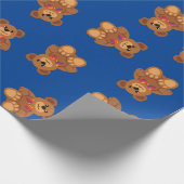 テディベアーレインボーキュート1歳の誕生日パーティー ラッピングペーパー (角)