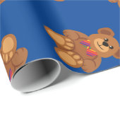 テディベアーレインボーキュート1歳の誕生日パーティー ラッピングペーパー (ロールコーナー)