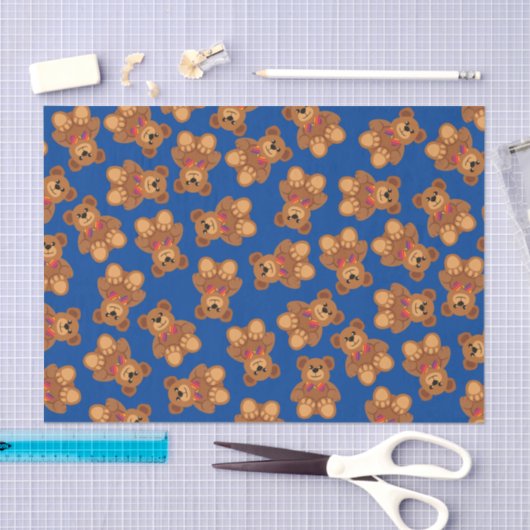 テディベアーレインボーキュート1歳の誕生日パーティー 薄葉紙 (クラフト)