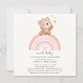 テディベアーレインボーベビーシャワー 招待状 (正面)