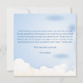 テディベアーレインボーボーイズ赤ちゃんシャワー サンキューカード (裏面)