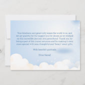 テディベアーレインボーボーイズ赤ちゃんシャワー サンキューカード (裏面)