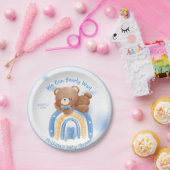 テディベアーレインボーボーイズ赤ちゃんシャワー ペーパープレート (パーティー)