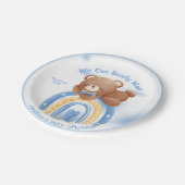 テディベアーレインボーボーイズ赤ちゃんシャワー ペーパープレート (アングル)